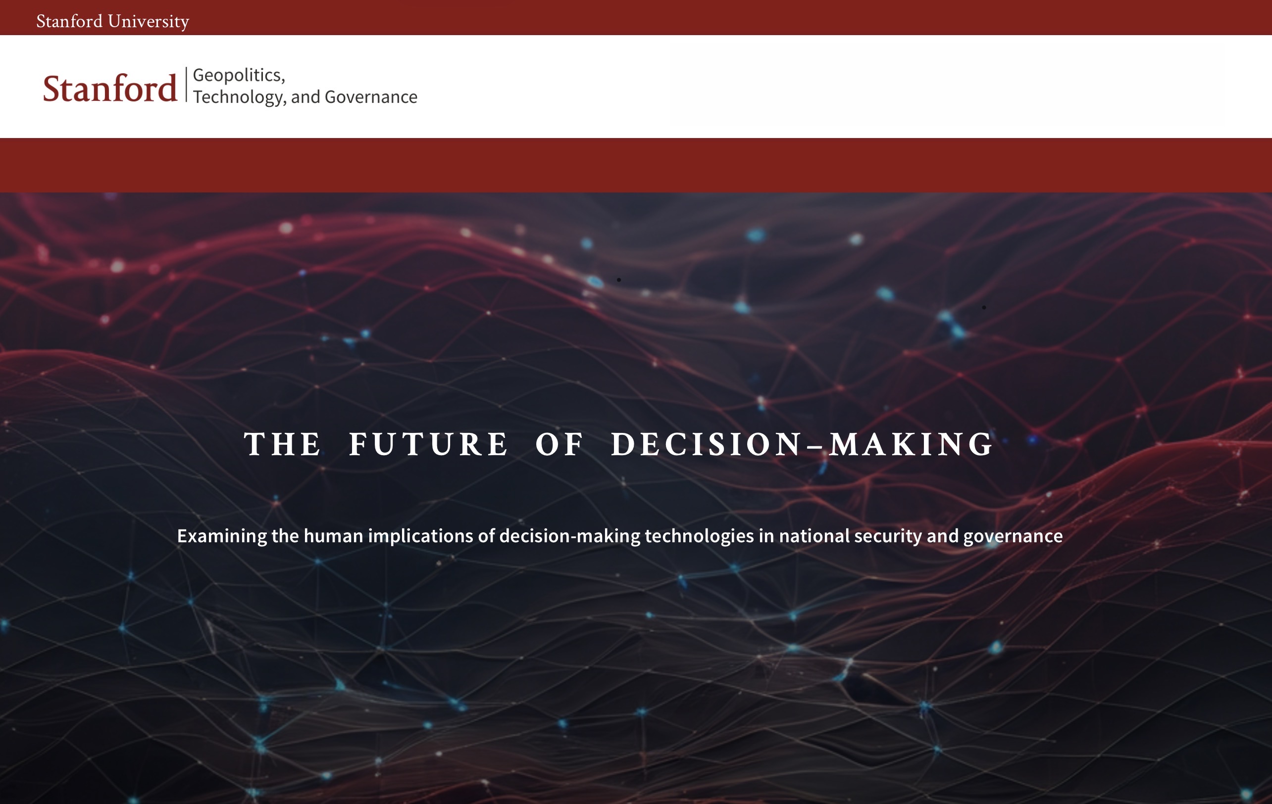 Stanford’s Future of Human Decision-Making Project